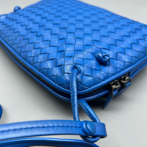 Bottega Veneta Nodini Crossbody Messenger Lambskin Intrecciato Nappa Blue