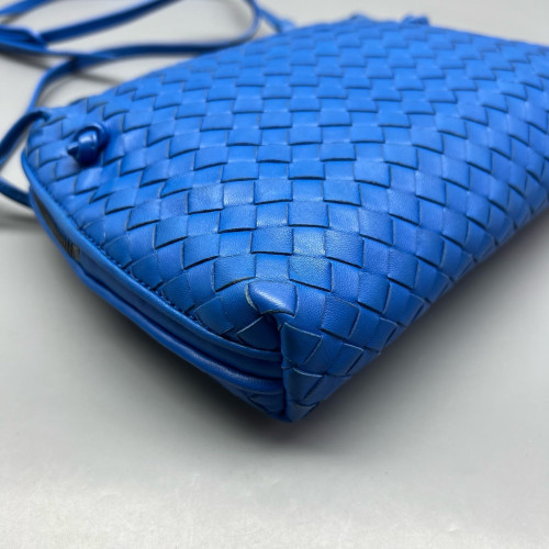 Bottega Veneta Nodini Crossbody Messenger Lambskin Intrecciato Nappa Blue