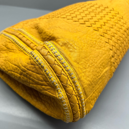 Bottega Veneta Tote Bag Lambskin Intrecciato Nappa Calfskin Yellow