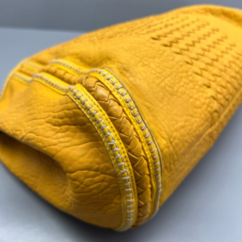 Bottega Veneta Tote Bag Lambskin Intrecciato Nappa Calfskin Yellow