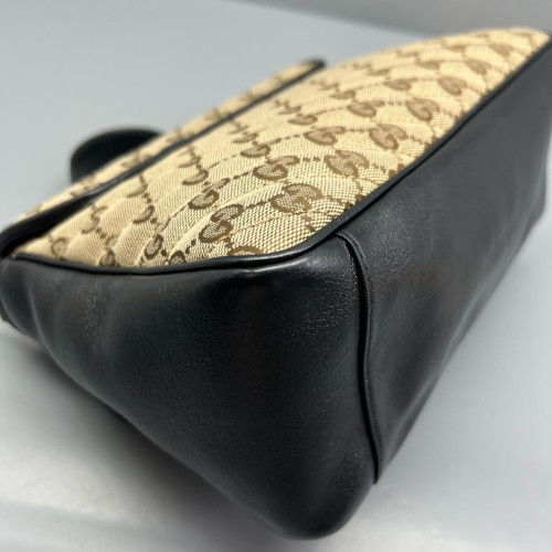 Gucci Small GG Marmont Top Handle Shoulder Bag GG Supreme Monogram Brown Black