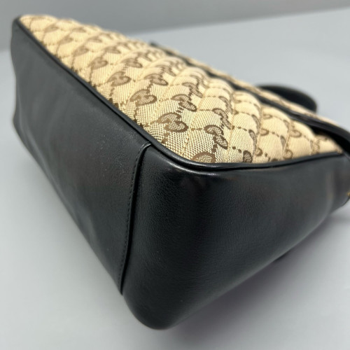 Gucci Small GG Marmont Top Handle Shoulder Bag GG Supreme Monogram Brown Black