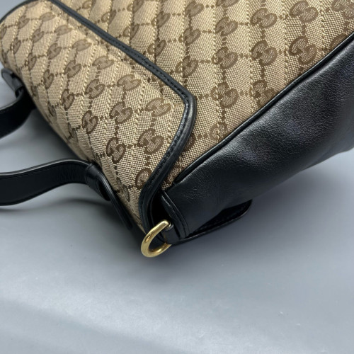 Gucci Small GG Marmont Top Handle Shoulder Bag GG Supreme Monogram Brown Black