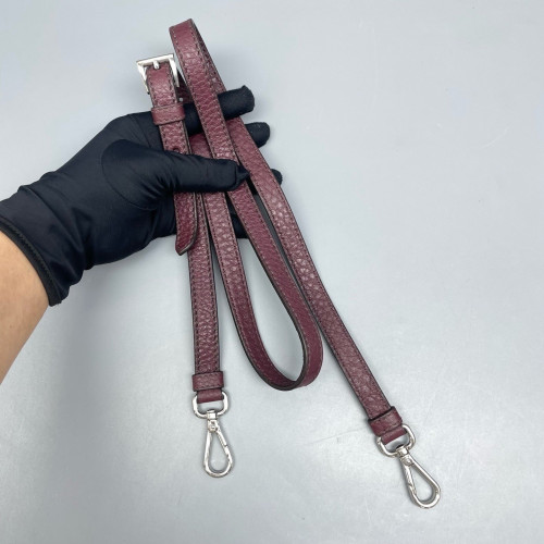 Prada Large Double Bag Soft Grained Calfskin Plum Purple Red