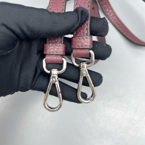 Prada Large Double Bag Soft Grained Calfskin Plum Purple Red