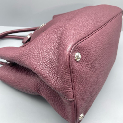 Prada Large Double Bag Soft Grained Calfskin Plum Purple Red