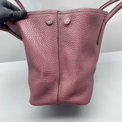 Prada Large Double Bag Soft Grained Calfskin Plum Purple Red