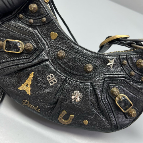 Balenciaga Le Cagole Xs Arena Lambskin Black