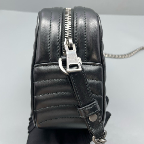 Prada Diagramme Camera Calfskin Black