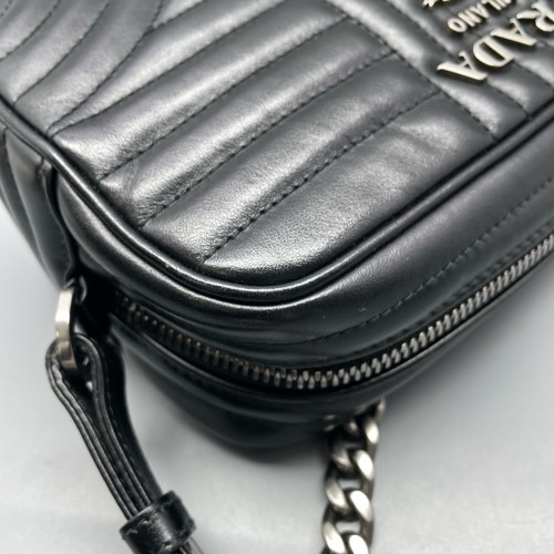 Prada Diagramme Camera Calfskin Black