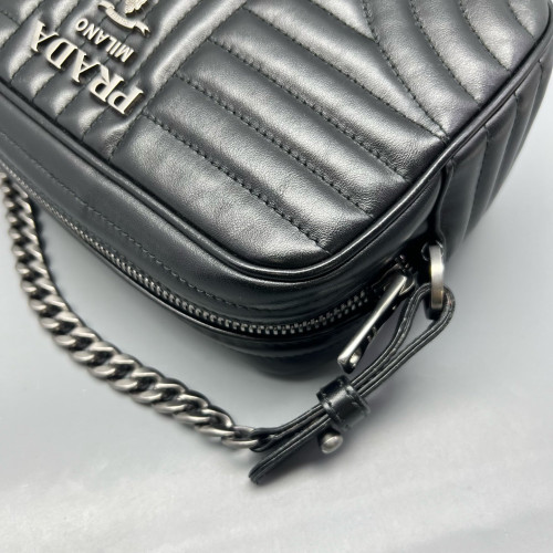 Prada Diagramme Camera Calfskin Black