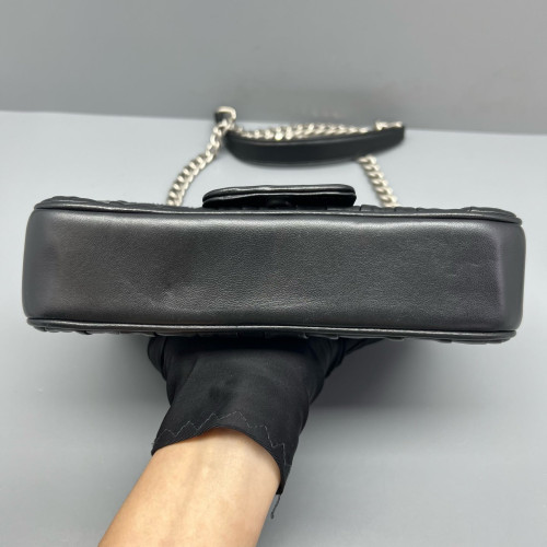 Prada Shoulder Bag Gaufre Calfskin Black