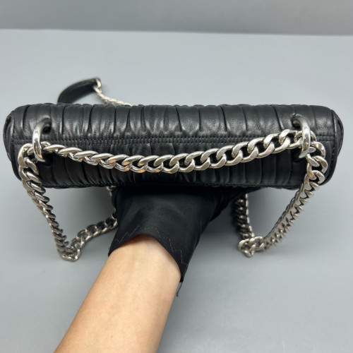 Prada Shoulder Bag Gaufre Calfskin Black