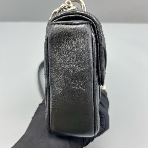 Prada Shoulder Bag Gaufre Calfskin Black
