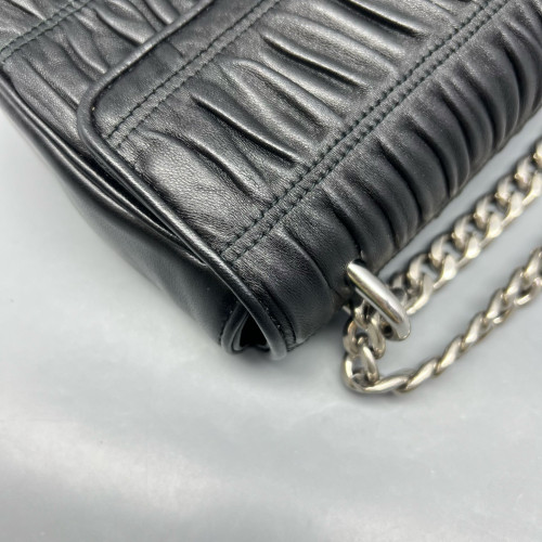 Prada Shoulder Bag Gaufre Calfskin Black
