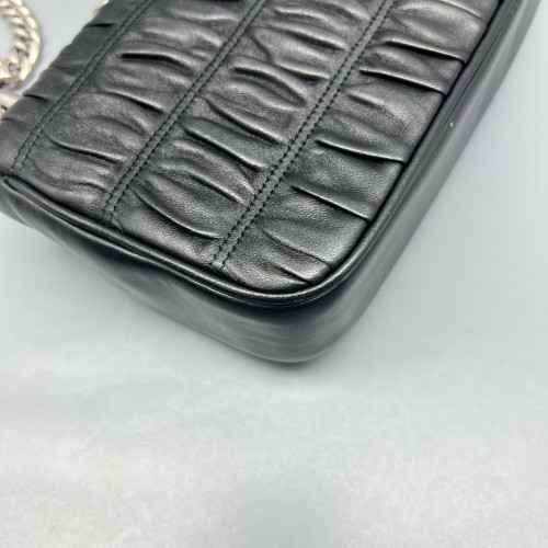 Prada Shoulder Bag Gaufre Calfskin Black