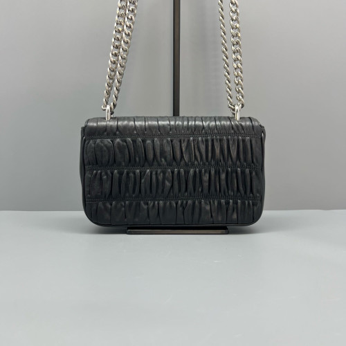 Prada Shoulder Bag Gaufre Calfskin Black