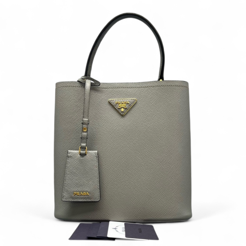 Prada Bucket Saffiano Calfskin Grey