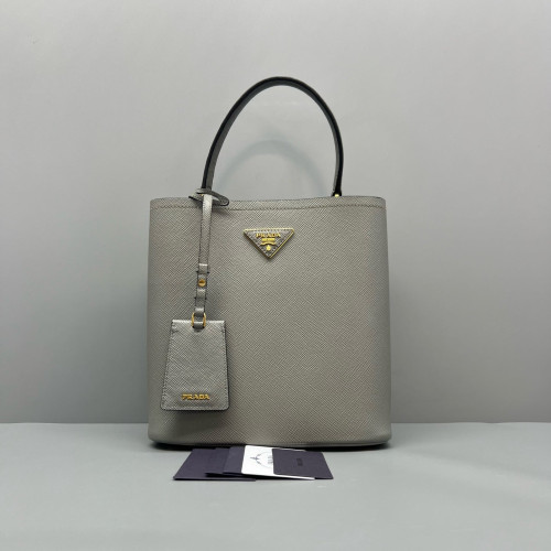 Prada Bucket Saffiano Calfskin Grey