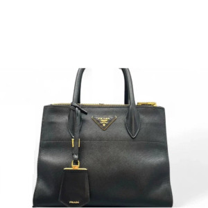 Prada Handbag Saffiano Calfskin Black