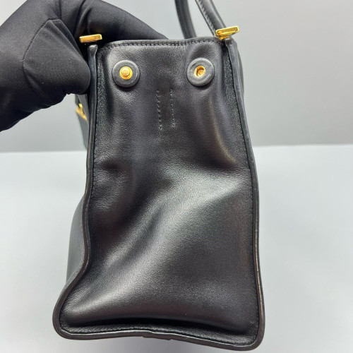 Prada Handbag Saffiano Calfskin Black
