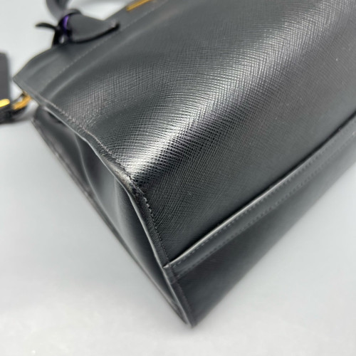 Prada Handbag Saffiano Calfskin Black