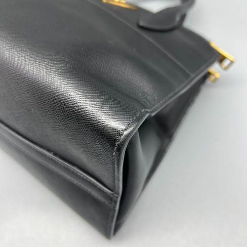 Prada Handbag Saffiano Calfskin Black