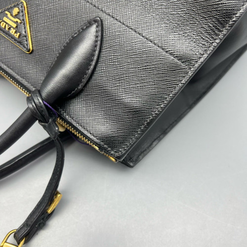 Prada Handbag Saffiano Calfskin Black