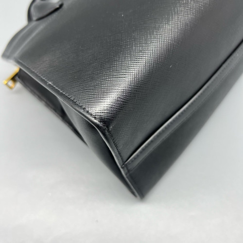 Prada Handbag Saffiano Calfskin Black