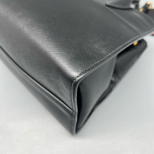 Prada Handbag Saffiano Calfskin Black