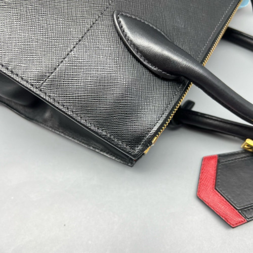 Prada Handbag Saffiano Calfskin Black
