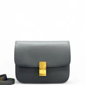 Celine Medium Classic Box Smooth Calfskin Grey