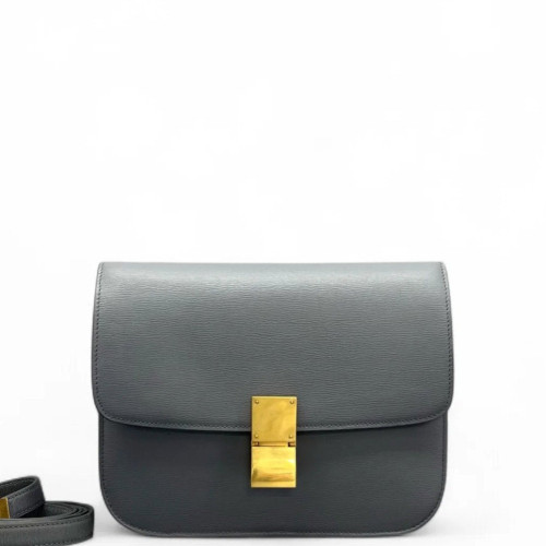 Celine Medium Classic Box Smooth Calfskin Grey