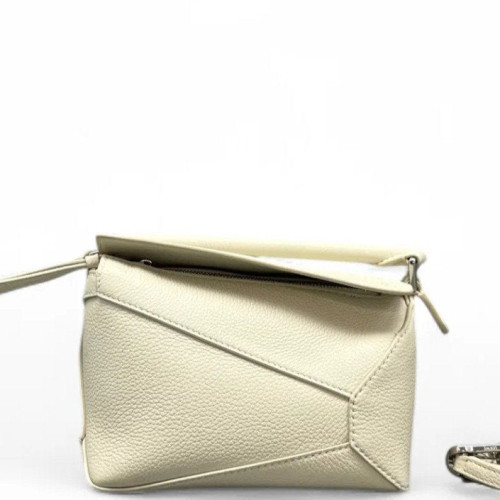 Loewe Mini Puzzle Grained Calfskin White Loewe Mini Puzzle Grained Calfskin White