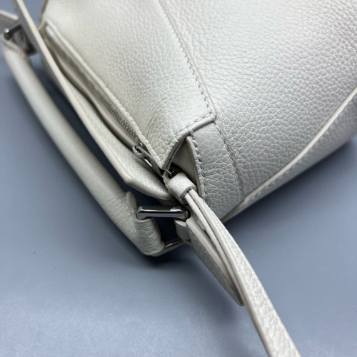 Loewe Mini Puzzle Grained Calfskin White Loewe Mini Puzzle Grained Calfskin White