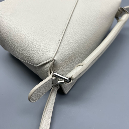 Loewe Mini Puzzle Grained Calfskin White Loewe Mini Puzzle Grained Calfskin White