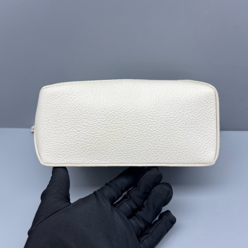 Loewe Mini Puzzle Grained Calfskin White Loewe Mini Puzzle Grained Calfskin White