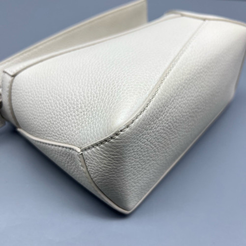 Loewe Mini Puzzle Grained Calfskin White Loewe Mini Puzzle Grained Calfskin White