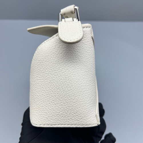 Loewe Mini Puzzle Grained Calfskin White Loewe Mini Puzzle Grained Calfskin White