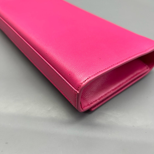 Yves Saint Laurent Clutch Shiny Caviar Calfskin Fuchsia