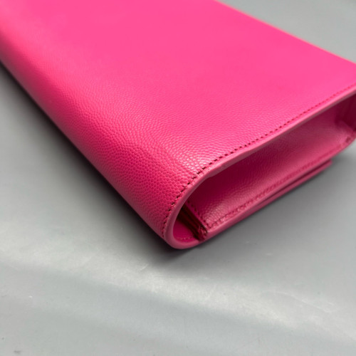 Yves Saint Laurent Clutch Shiny Caviar Calfskin Fuchsia