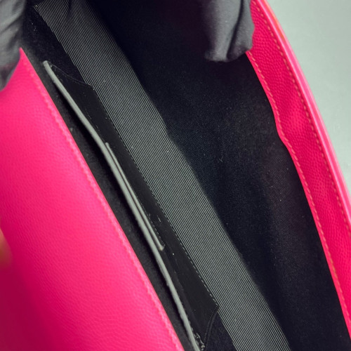 Yves Saint Laurent Clutch Shiny Caviar Calfskin Fuchsia