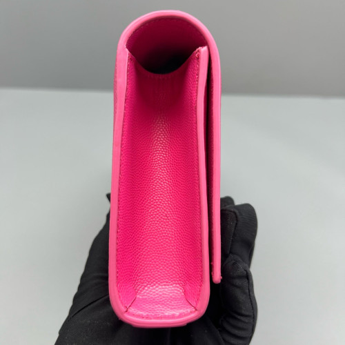 Yves Saint Laurent Clutch Shiny Caviar Calfskin Fuchsia