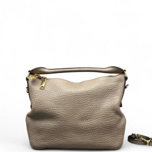 Burberry Hobo Grained Calfskin Grey