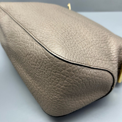Burberry Hobo Grained Calfskin Grey