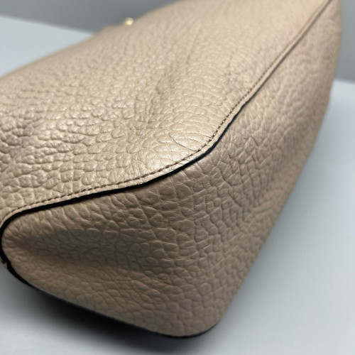 Burberry Hobo Grained Calfskin Grey