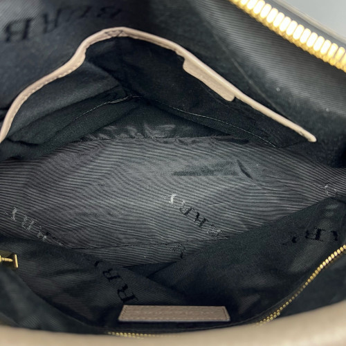 Burberry Hobo Grained Calfskin Grey