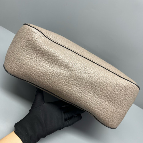 Burberry Hobo Grained Calfskin Grey