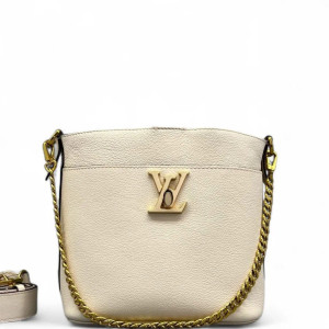 Louis Vuitton Lock And Walk Bucket Calfskin White