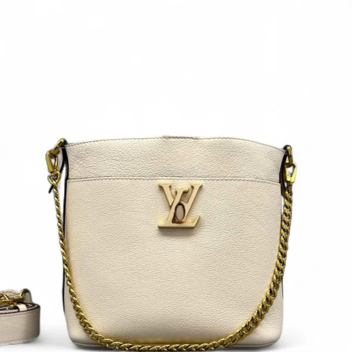 Louis Vuitton Lock And Walk Bucket Calfskin White